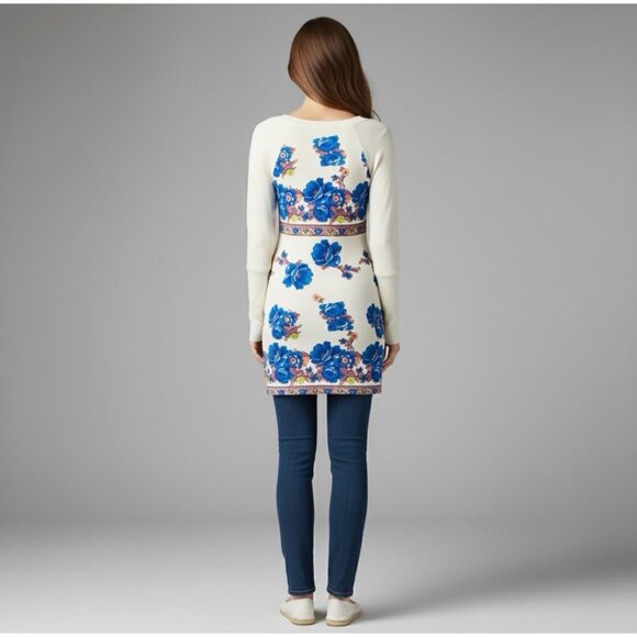 RARE VTG Free People Floral Crochet-Lace Shoulder Tunic Top | Boho Cottagecore S - Picture 6 of 13